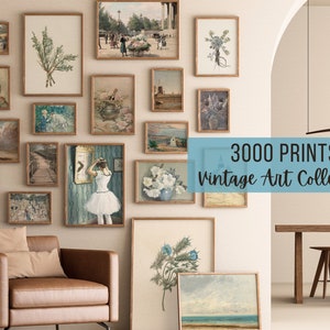 3000 Vintage Printable Rustic European Wall Art Prints Set, MEGA BUNDLE, French Country Farmhouse Antique Oil Painting, Digital Download