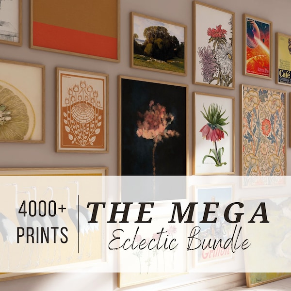 4000 + Printable Vintage Art Prints for Home Decor - Eclectic Gallery Set - Whole Shop - MEGA BUNDLE Art Prints Sets