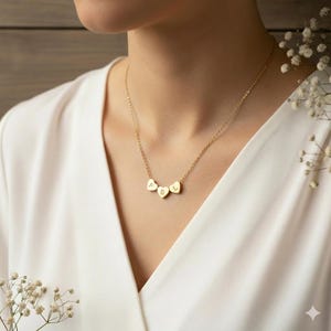 3D Initial Herz Anhänger Halskette, 18k Gold Buchstabe Halskette, Minimalistische Halskette, Damen Halskette, Weihnachtsgeschenk