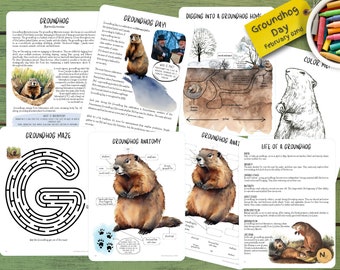 Groundhog Day study,Hibernation unit study,Winter animals journal,Winter Nature journal,Spring nature unit study,Winter Homeschool learning