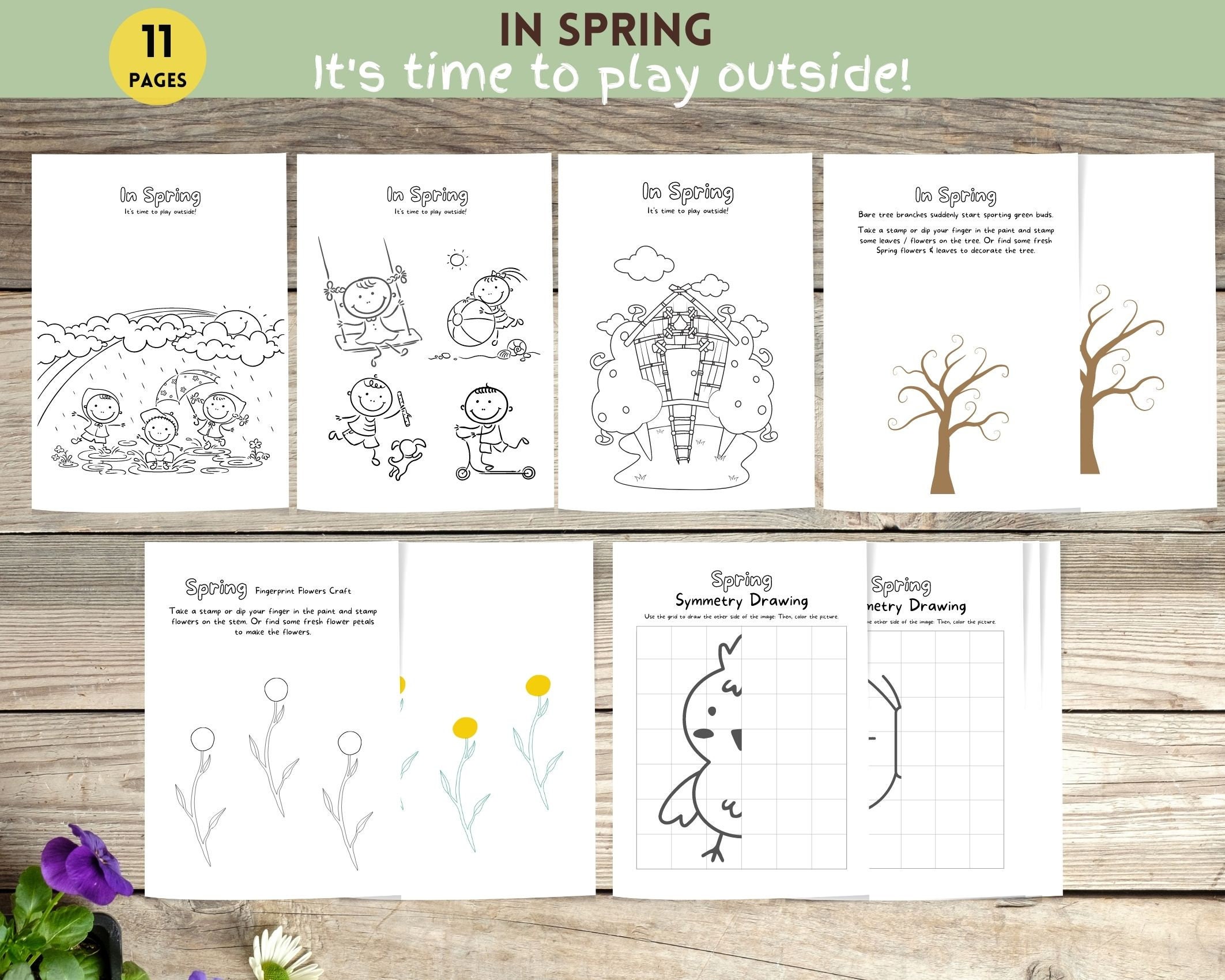 Spring Story Coloring Pages for Kids: Garden & Nature (PDF Download) - Etsy