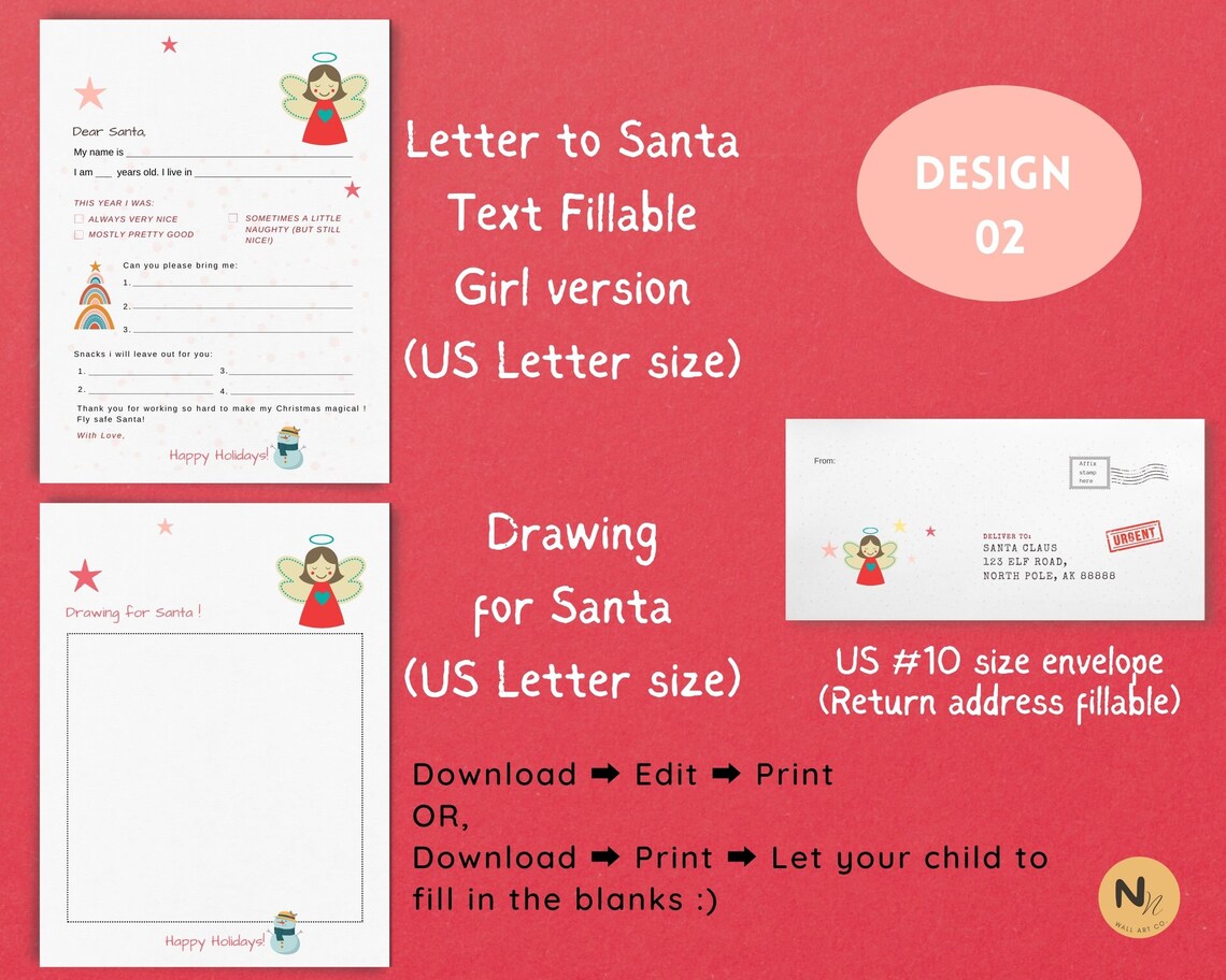 EDITABLE Letter to Santa, Letter to Santa for Boy, Letter to Santa for