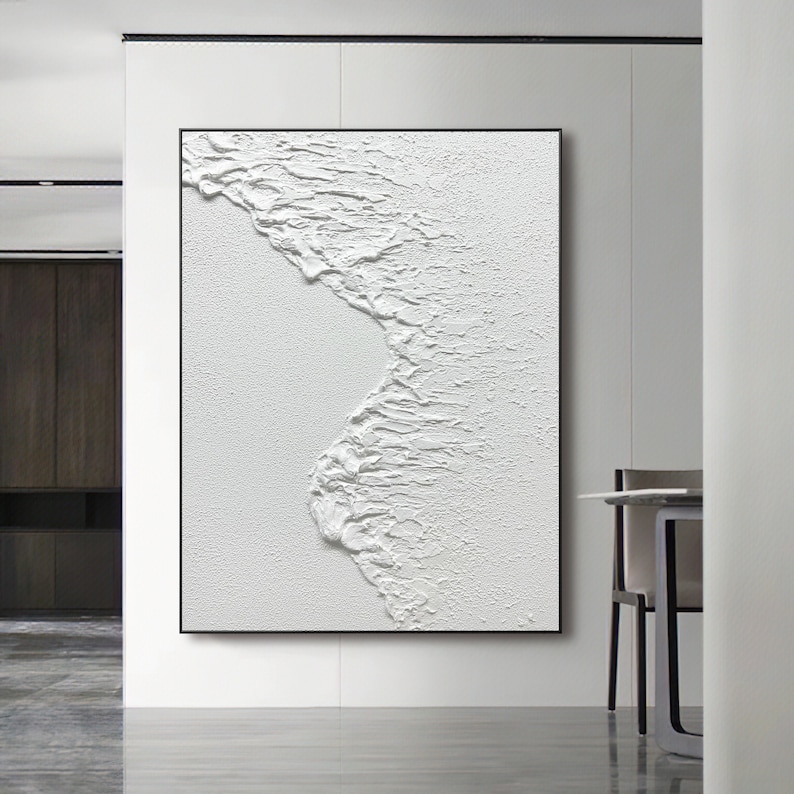 Quadro astratto bianco da parete Quadro astratto bianco da parete con texture Quadro astratto bianco Quadro da parete bianco Quadro astratto bianco con texture 3D immagine 1