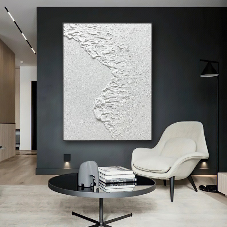 Quadro astratto bianco da parete Quadro astratto bianco da parete con texture Quadro astratto bianco Quadro da parete bianco Quadro astratto bianco con texture 3D immagine 6