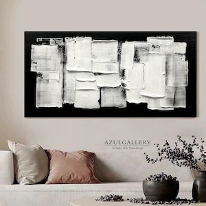 Black textured wall art,Black 3D Abstract Painting,Large Abstract Wall Art Canvas Modern Hand Oil Painting,Black framed abstract art