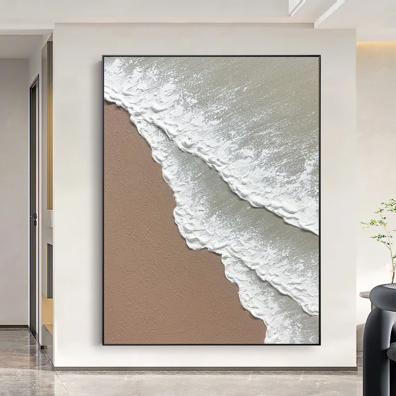 Large Wall Art Abstract Ocean Painting 3D Ocean Texture Etsy