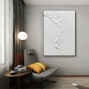 Quadro astratto bianco da parete Quadro astratto bianco da parete con texture Quadro astratto bianco Quadro da parete bianco Quadro astratto bianco con texture 3D immagine 7