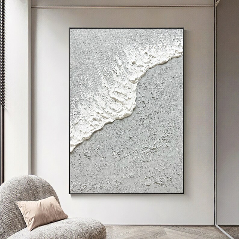 Large Wall Art Abstract Ocean Painting 3D Ocean Texture Etsy