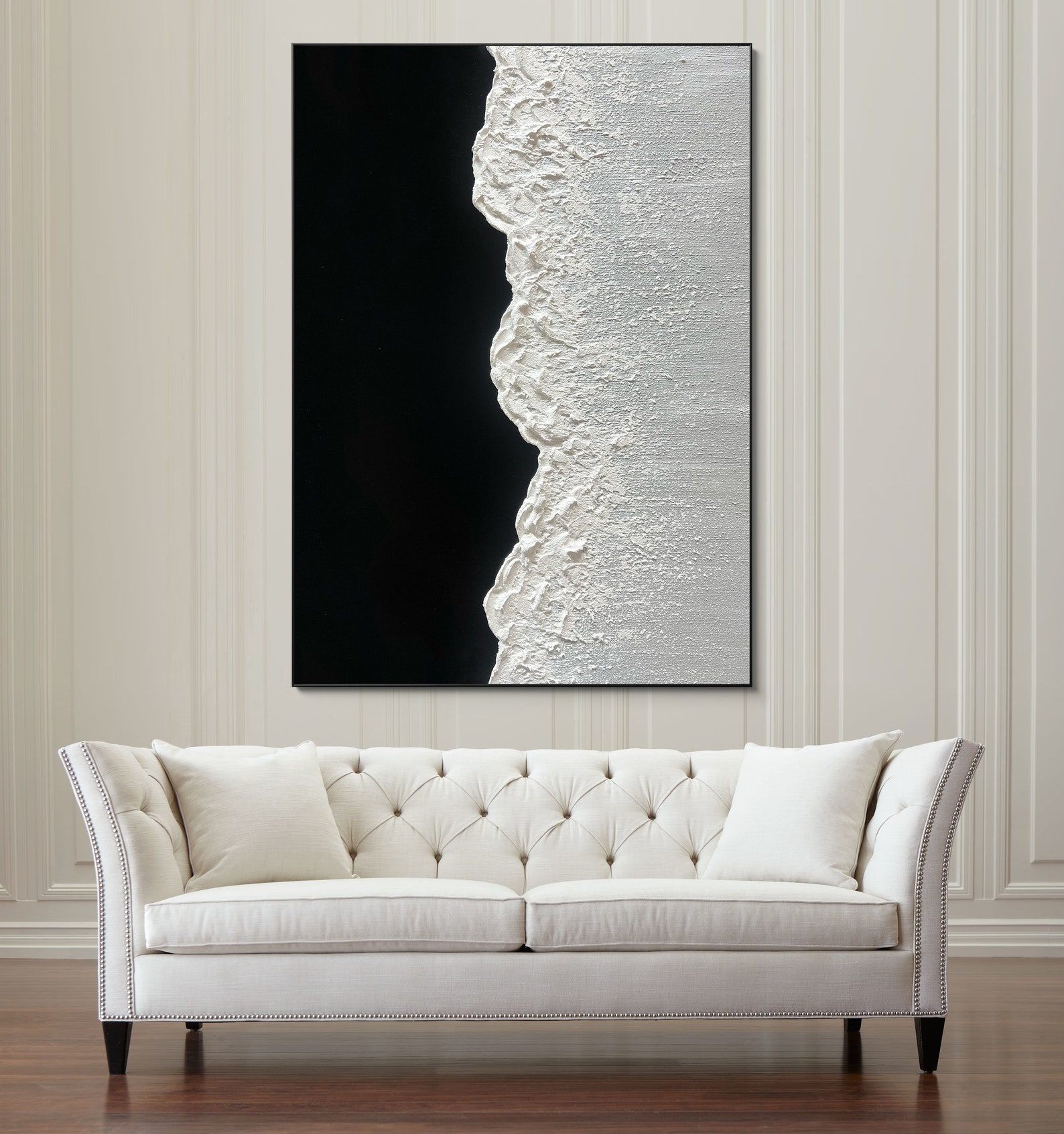 Large Original Black and White Abstract Art Black White - Etsy