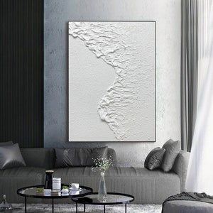 Quadro astratto bianco da parete Quadro astratto bianco da parete con texture Quadro astratto bianco Quadro da parete bianco Quadro astratto bianco con texture 3D immagine 5
