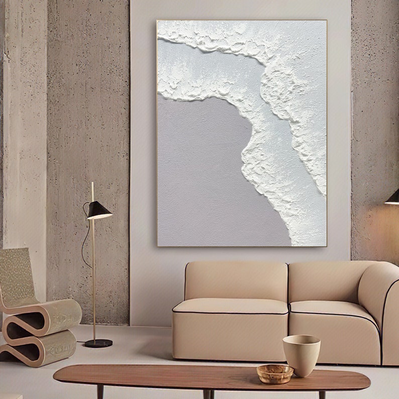 Large Wall Art Abstract Ocean Painting 3D Ocean Texture Etsy