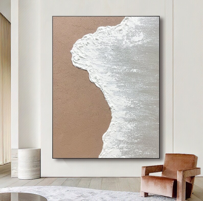 Large Wall Art Abstract Ocean Painting 3D Ocean Texture Etsy