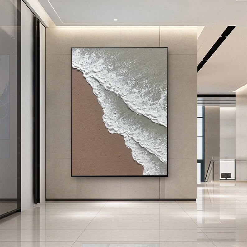 Large Wall Art Abstract Ocean Painting 3D Ocean Texture Etsy