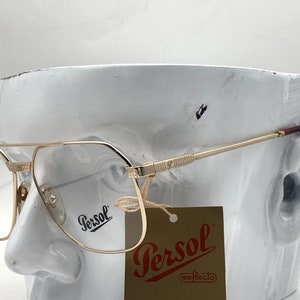 Persol Ratti &quot;Morton&quot; DB Vintage square eyeglasses / Made In Italy limited edition golden frame , made in Italy 80&#39;s