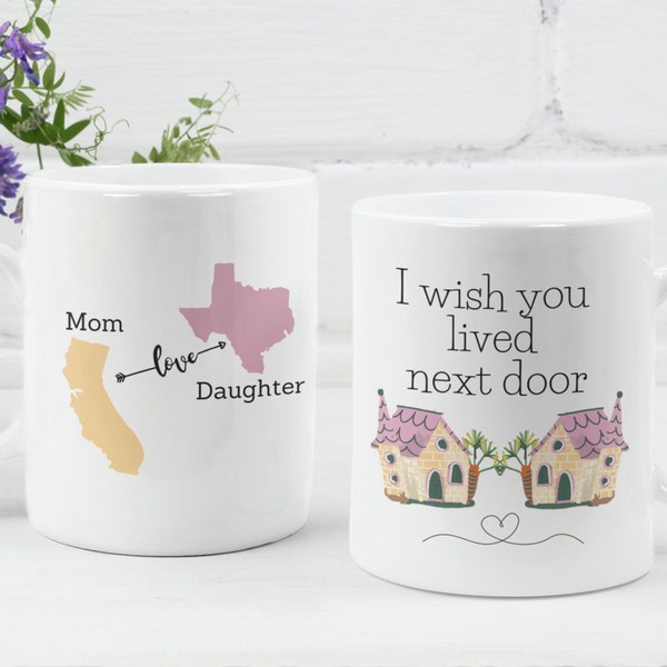 I Wish You Lived Next Door - Bestie Personalized Custom Pottery Mug - Gift For Best Friends, BFF, Sisters