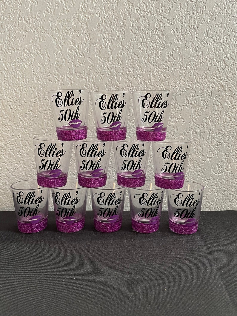 Personalized Shot Glasses 40th Birthday Birthday Girl Shot Etsy