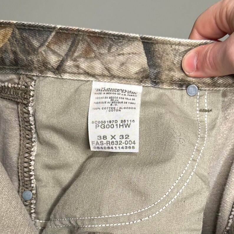 Vintage 90s Wrangler Realtree Camo Jeans 38x32 Baggy Wide Leg Woodland Camo image 5
