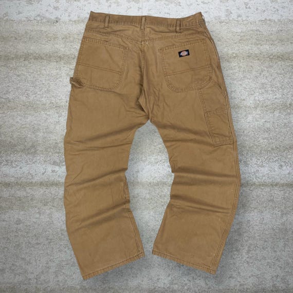Vintage 90s Dickies Carpenter Pants 34x30 Baggy Wide Leg Tan