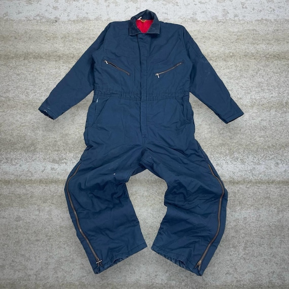 ジャケット・アウター BIGBEN by Wrangler 80s COVERALL Vintage 80s Wrangler Big Ben Coveralls Mens M Navy Blue Insulated