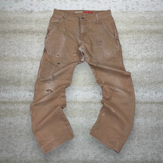 Vintage Dickies Carpenter Pants 32x32 Camel Tan Canvas Baggy