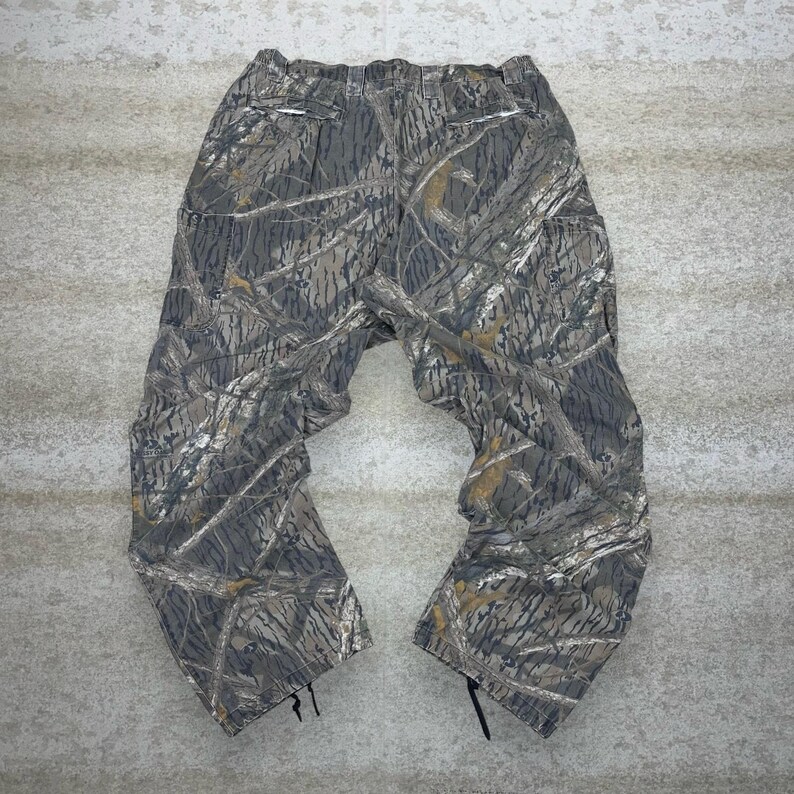 Vintage 90er Jahre Mossy Oak Jagd Camo Taktische Hose 38x32 Baggy Weites Bein Fit Bild 1