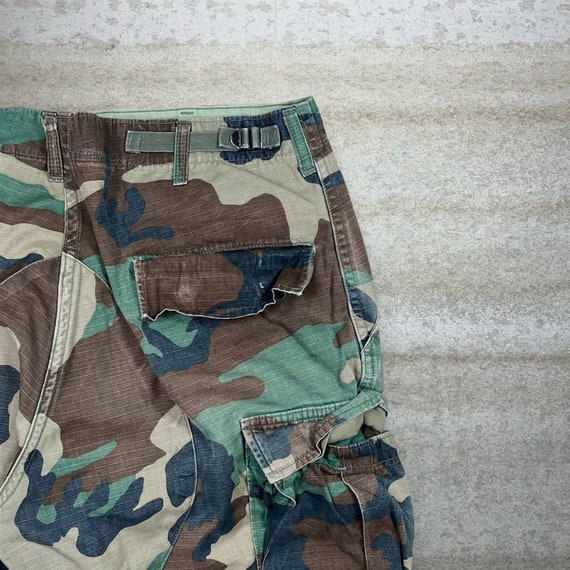 Vintage Military Camo Tactical Pants Baggy Double… - image 3