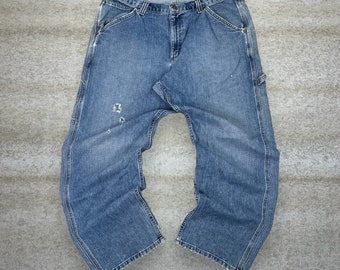 Vintage Lee Carpenter Jeans 38x30 Light Wash Work Wear Denim