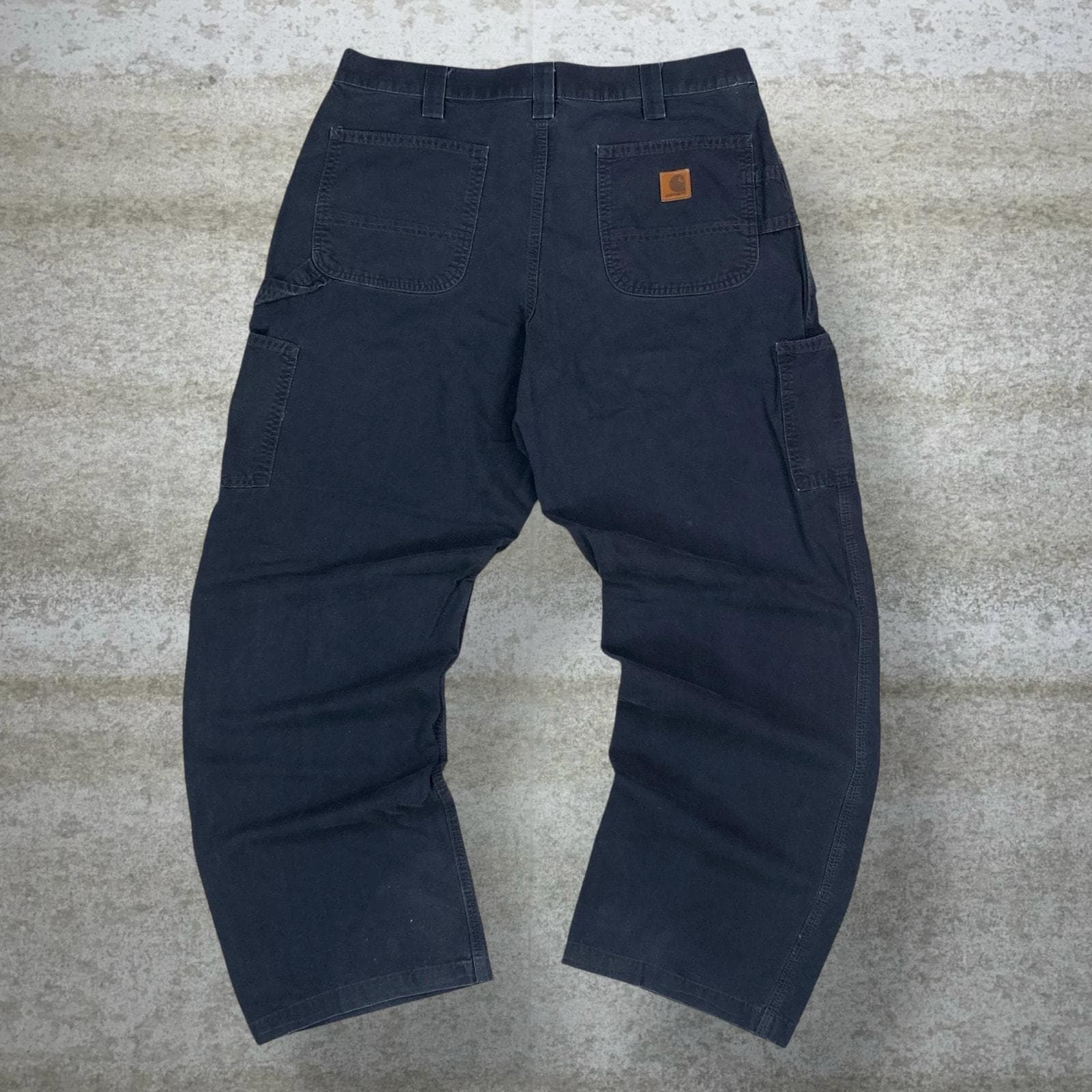 Vintage 90s Carhartt Carpenter Pants 38x32 Baggy Wide Leg Black