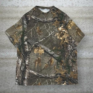 Camisa vintage Realtree dos anos 90, masculina, tamanho 2XL, camuflagem para caça, algodão, manga curta, estilo floresta.