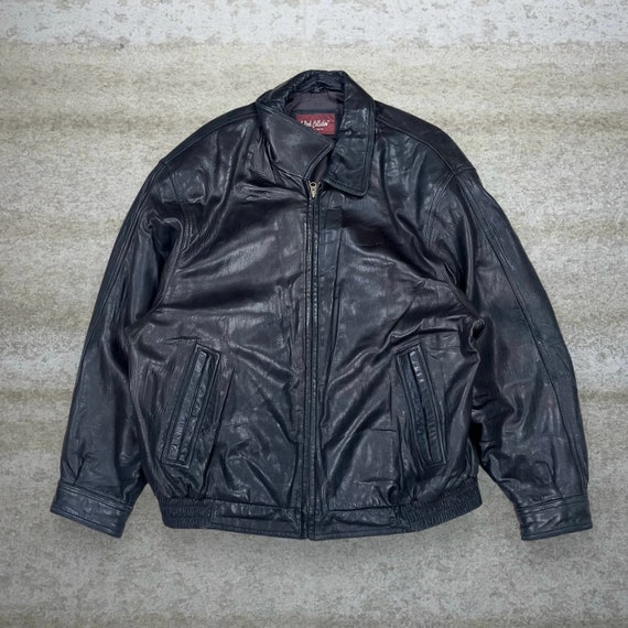 Vintage Genuine Leather Jacket Mens 2XL Jet Black J Park Vintage Genuine Leather Jacket Mens 2XL Jet Black J Park
