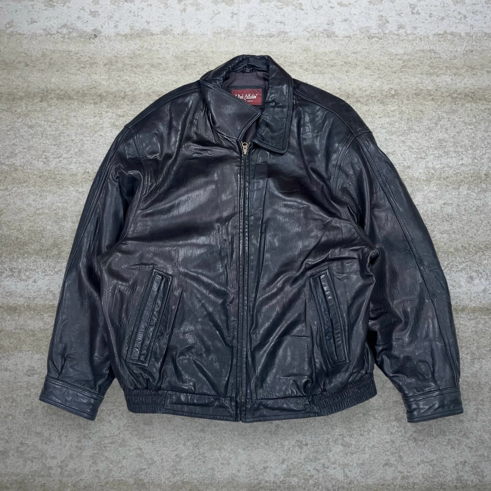 Vintage Genuine Leather Jacket Mens 2XL Jet Black J Park Vintage Genuine Leather Jacket Mens 2XL Jet Black J Park