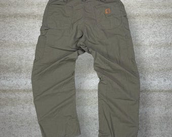 Vintage 90s Carhartt Carpenter Pants 38x30 Baggy Wide Leg Fit Chocolate Brown
