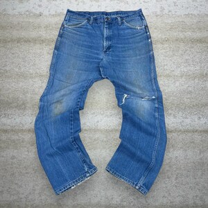 Vintage Y2K Wrangler Jeans 36x32 Straight Fit Medium Wash Arbeitskleidung Denim Bild 2