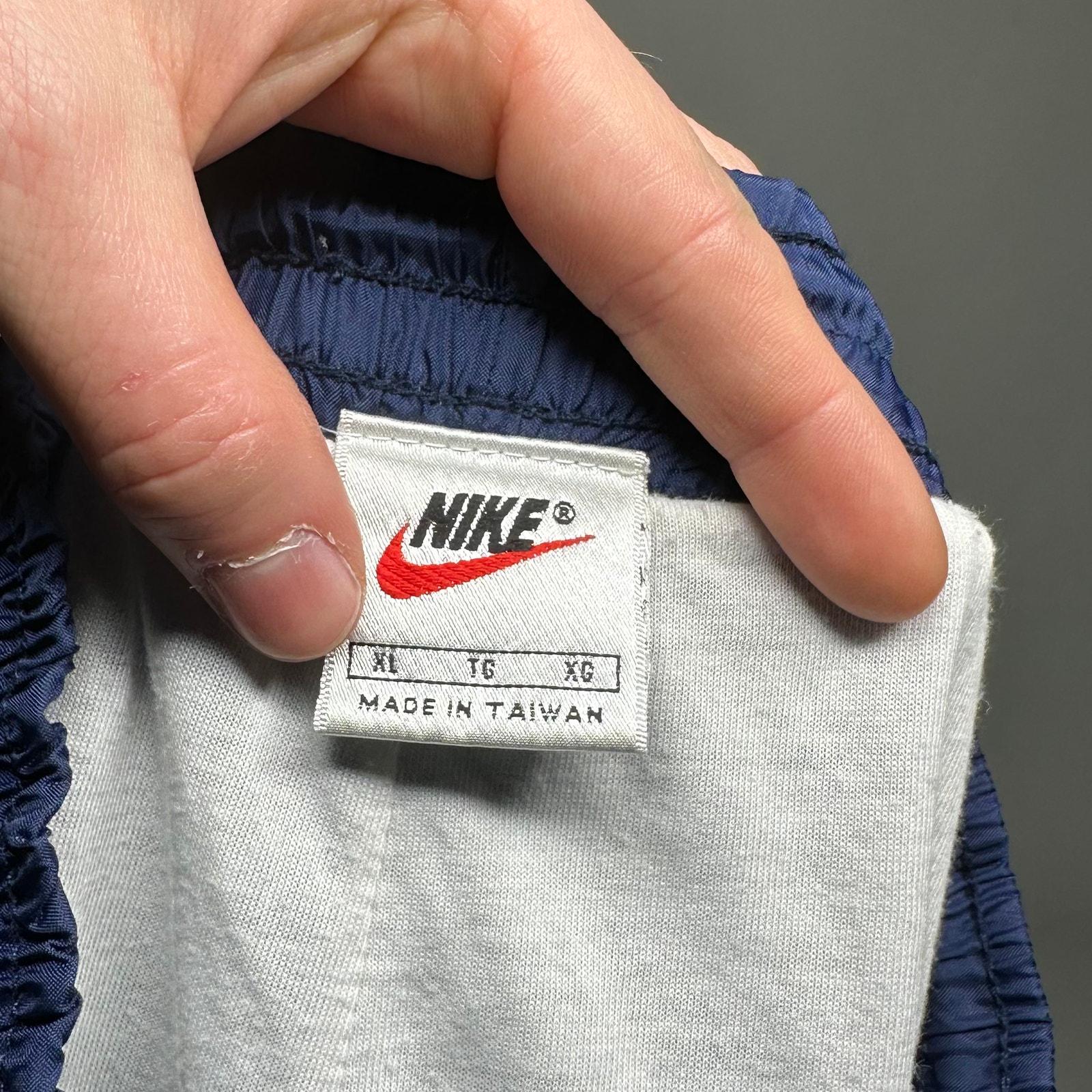 Vintage 90s Nike Track Pants Mens XL Navy Blue Nylon Joggers