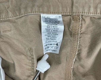 Vintage Carhartt Carpenter Pants 42x30 Camel Tan Canvas