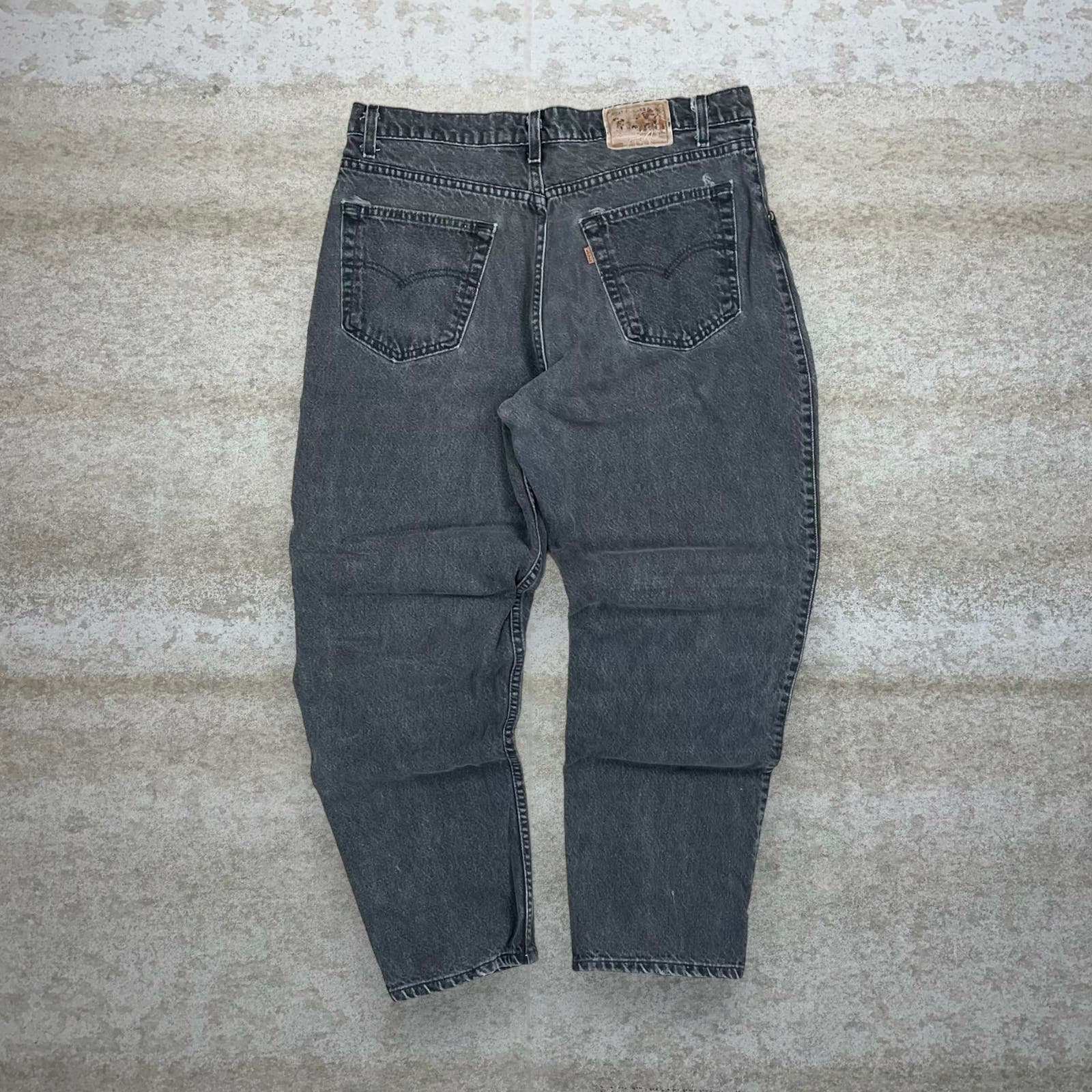 Vintage Levis Jeans 545 38x32 Loose Fit Made USA Smoke Schwarz