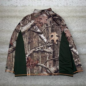 Vintage 90s Mossy Oak Jacket Mens 2XL Hunting Camo Quarter Zip Woodland image 2