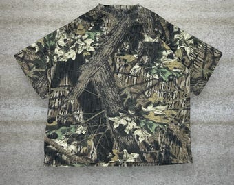 Vintage 90er Jahre Mossy Oak Jagd Camo Shirt Herren 2XL Baumwolle Kurzarm