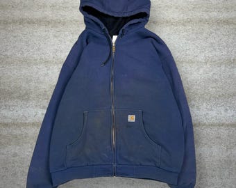 Y2K Vintage 90s South Pole Full Zip Blue Hoodie Sweatshirt Size XL