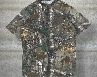 Vintage 90s Realtree Shirt Mens S Hunting Camo Short Sleeve Woodland Magellan