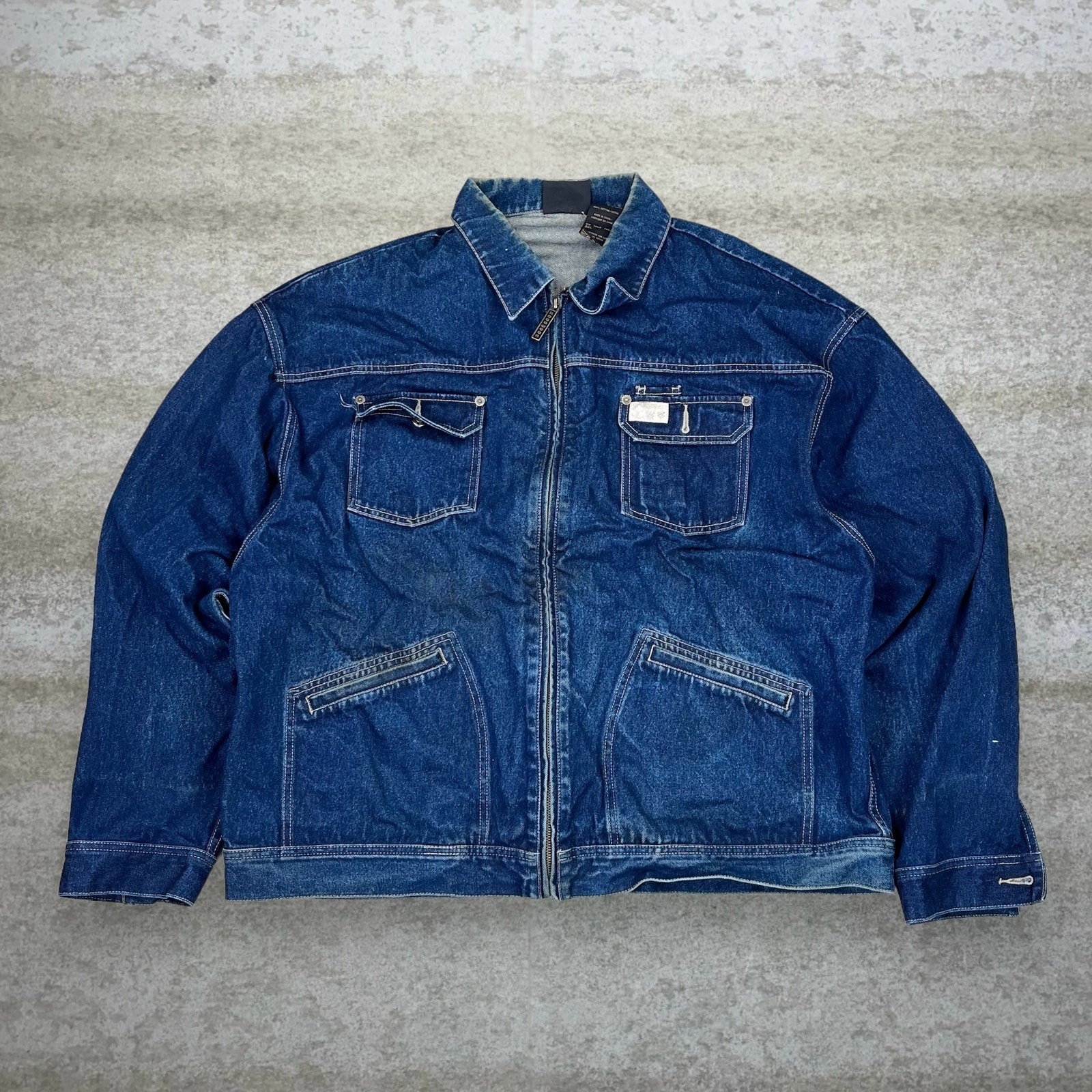 Vintage Rocawear Jean Jacket Mens 3XL Dark Wash Denim Full Zip Y2K 