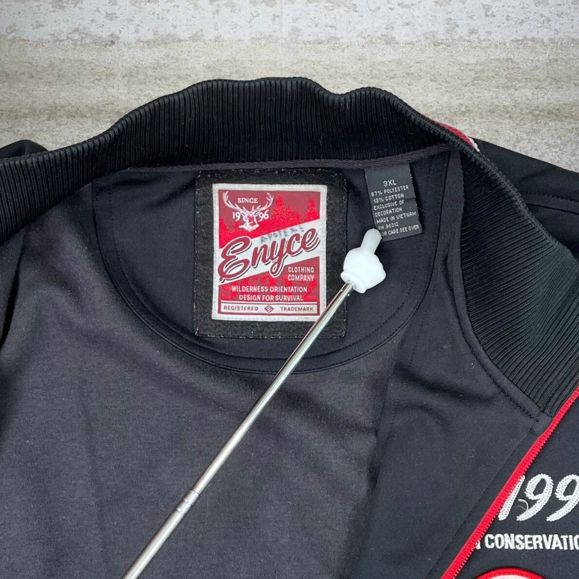 Vintage Enyce Track Jacket Mens 3XL Black Polyester Full Zip Vintage Enyce Track Jacket Mens 3XL Black Polyester Full Zip