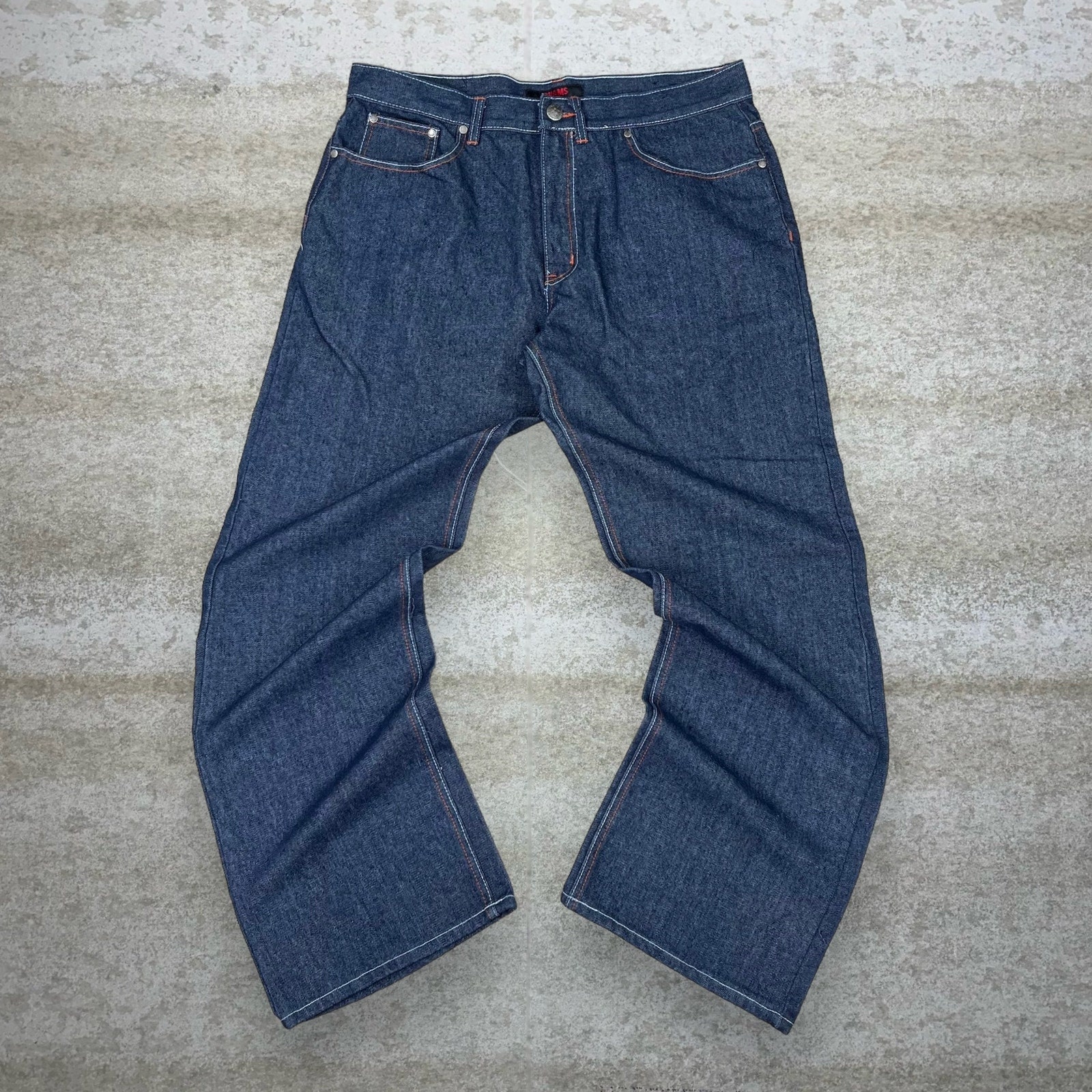 Vintage Skater Wide Leg Jeans 38x32 Chams Dark Wash Baggy Vintage Skater Wide Leg Jeans 38x32 Chams Dark Wash Baggy