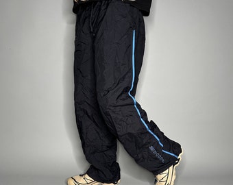 Vintage Nike Track Pants Mens XL Jet Black Nylon Sweatpants Vintage Nike Track Pants Mens XL Jet Black Nylon Sweatpants