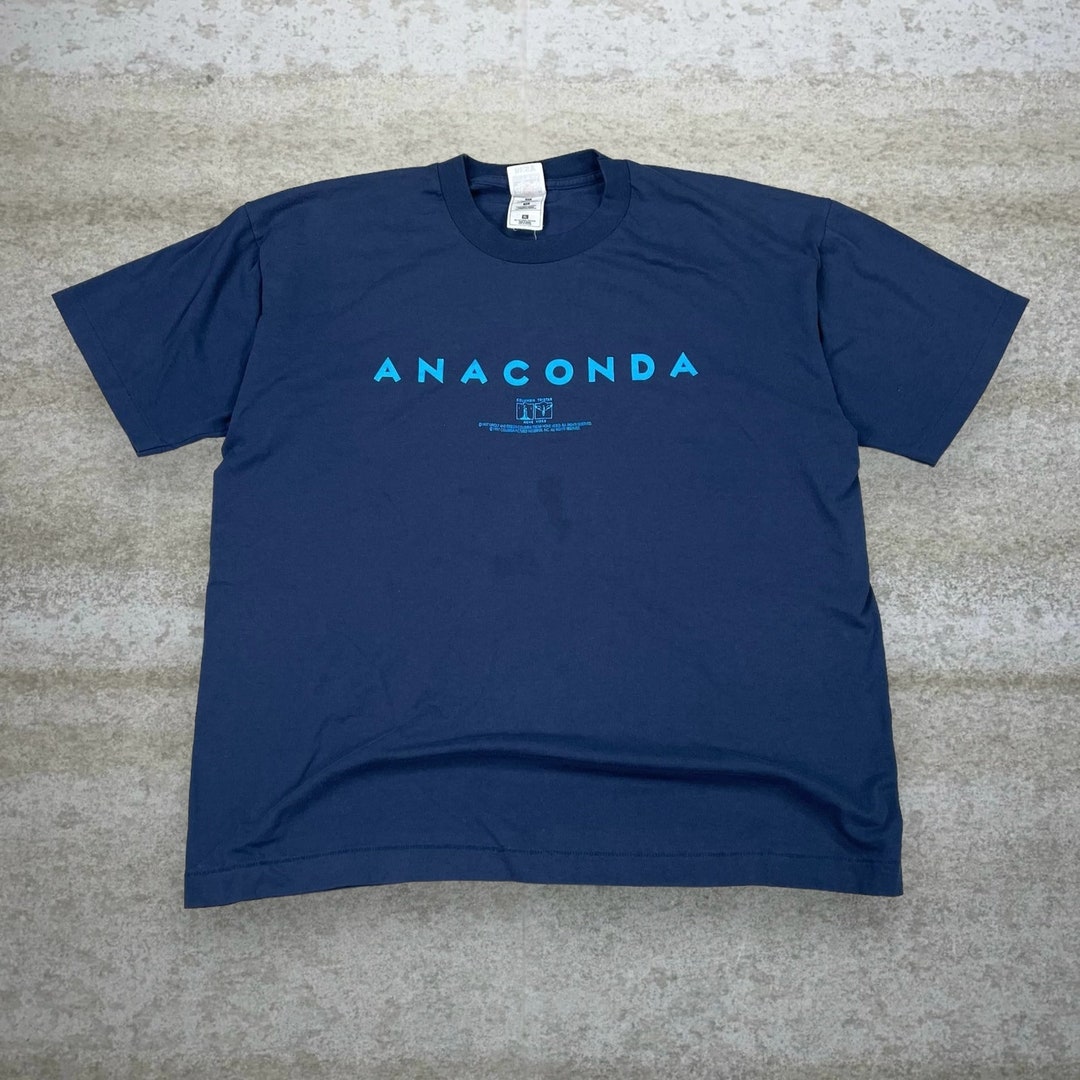 Vintage Anaconda Movie Promo T Shirt Navy Blue Cotton 1997 Fruit 