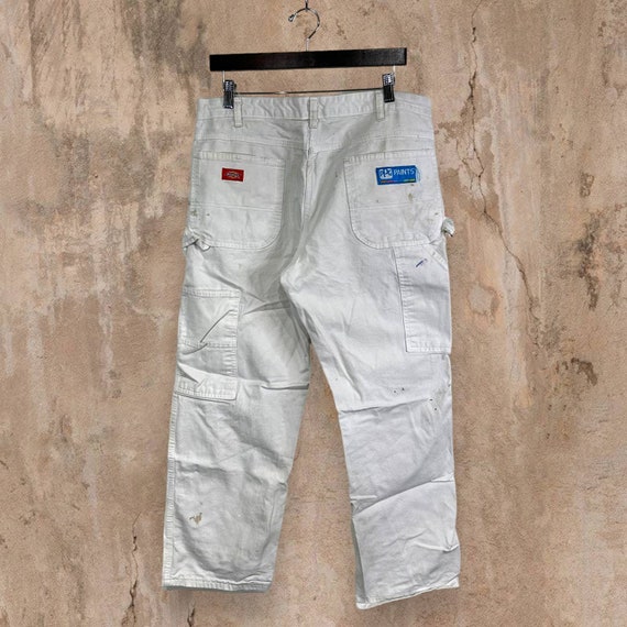 Vintage Dickies Carpenter Pants Snow White Canvas… - image 2