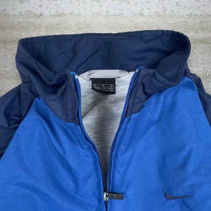 Vintage Y2K Nike Windbreaker Jacket Mens L Royal Blue Full Zip Lined Nylon image 3