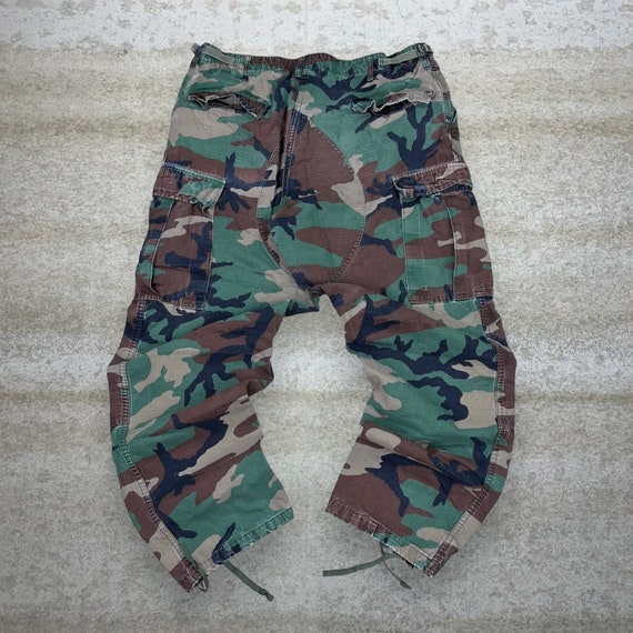 Vintage Military Camo Tactical Pants Baggy Double… - image 1