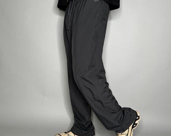 Pantaloni da tuta Nike Y2K vintage da donna, larghi, in poliestere, grigio scuro, XL