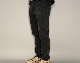 Jeans Levi's 550 vintage de los años 90 para mujer, talla 14, corte relajado, pierna cónica, lavado negro.